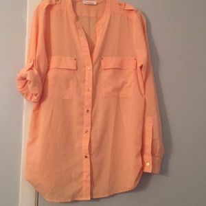 New Clavin Klein peach blouse size medium